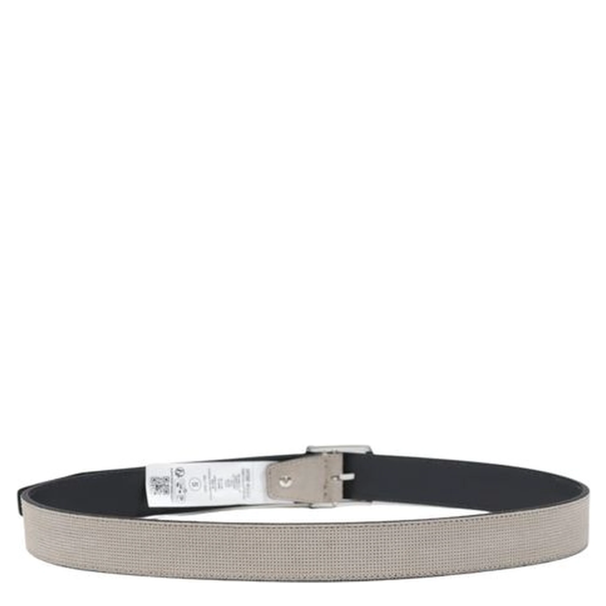 Gray Leather Regular Belt