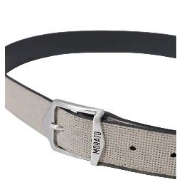 Gray Leather Regular Belt