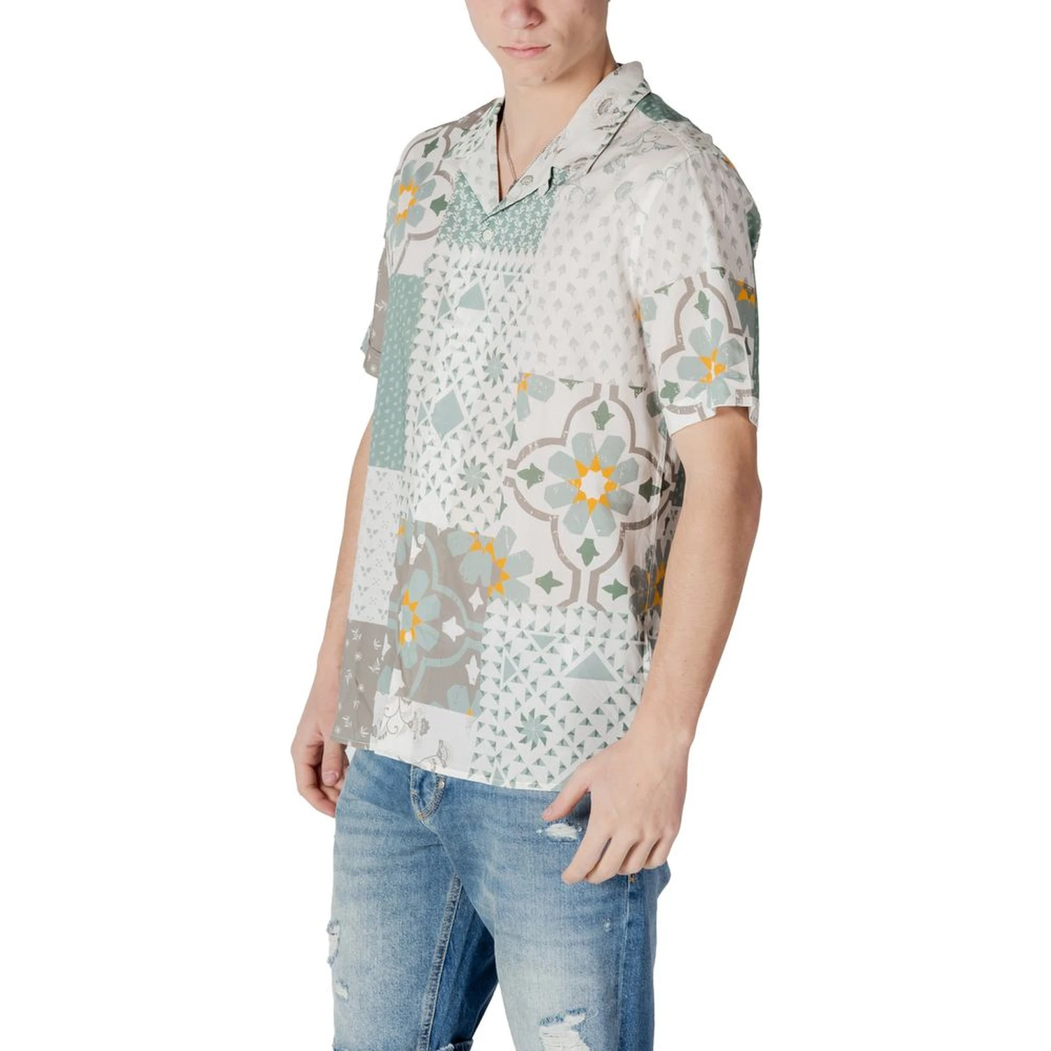 Green Viscose Shortsleeve Shirt