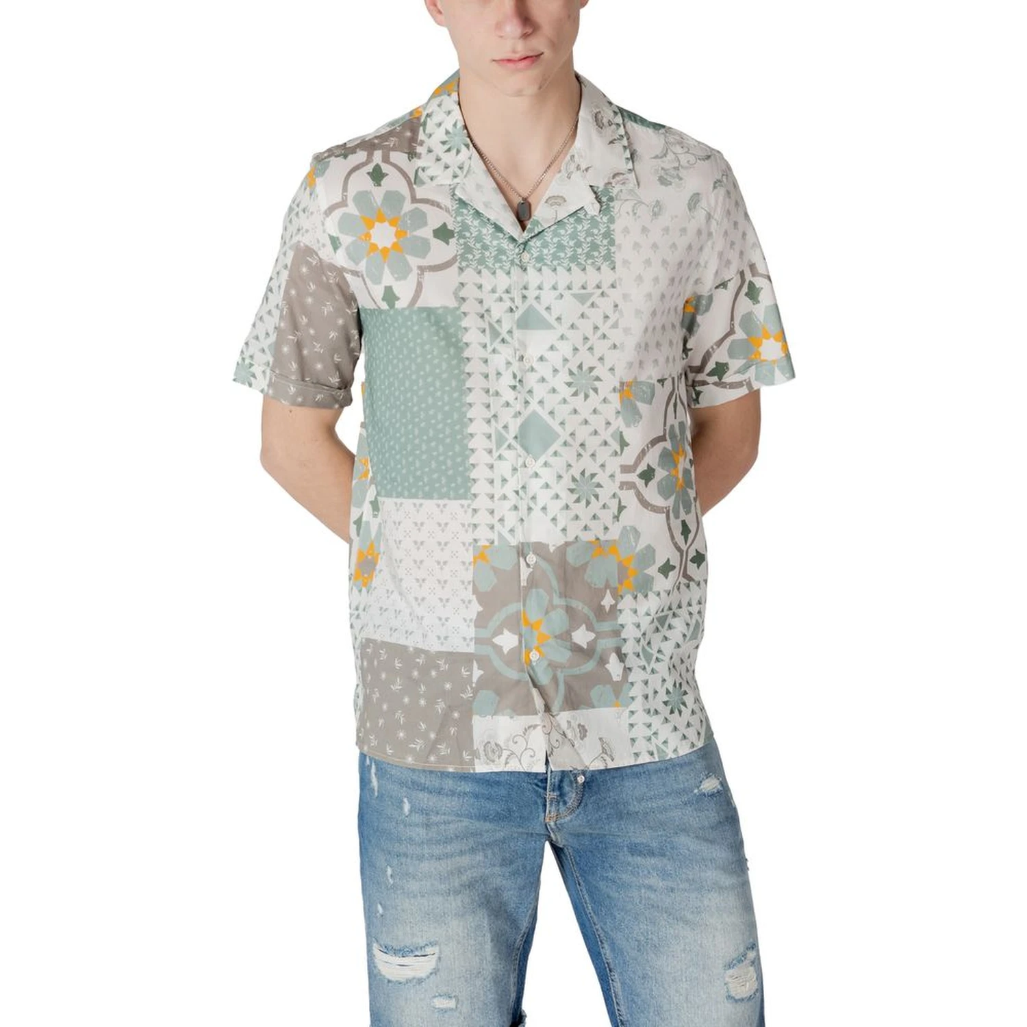 Green Viscose Shortsleeve Shirt