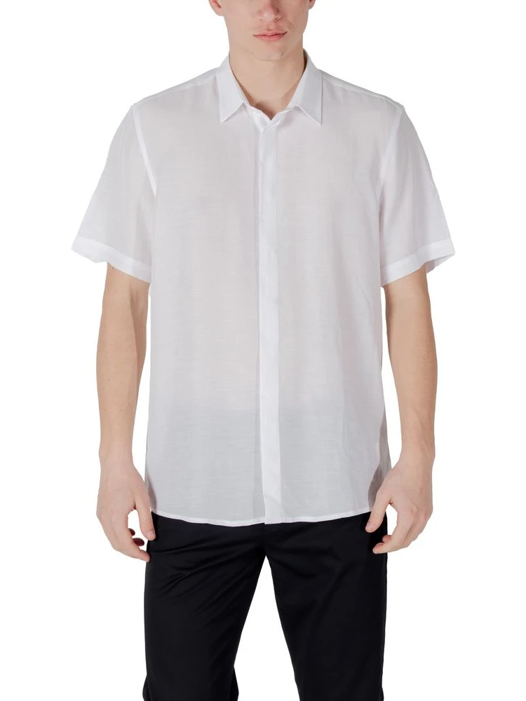 White Lyocell Shortsleeve Shirt