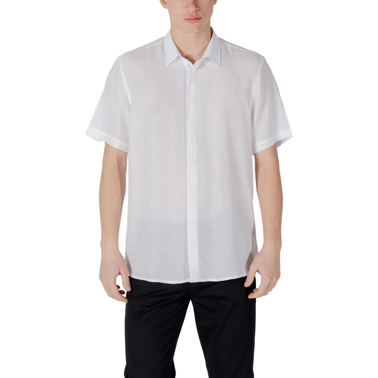White Lyocell Shortsleeve Shirt