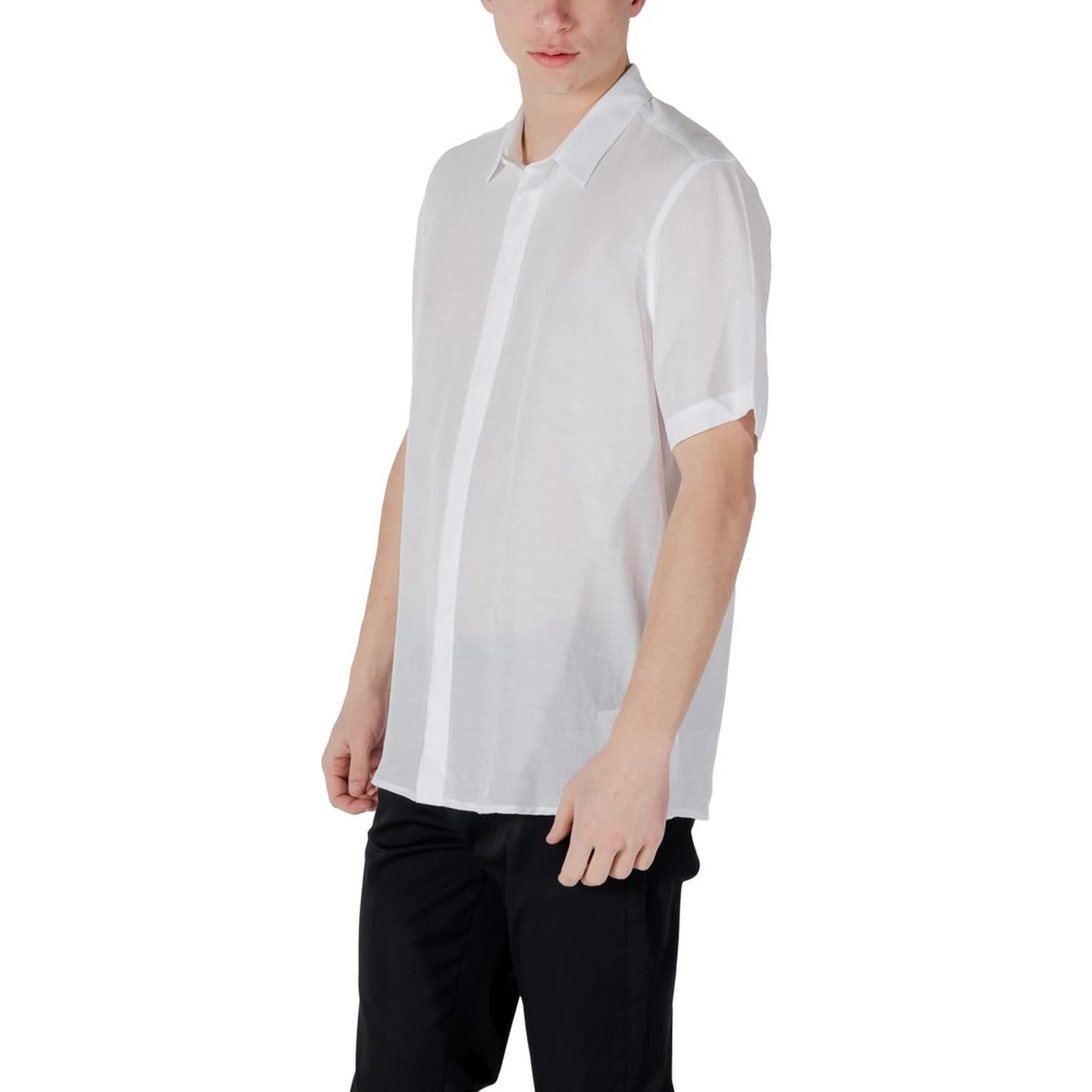 White Lyocell Shortsleeve Shirt