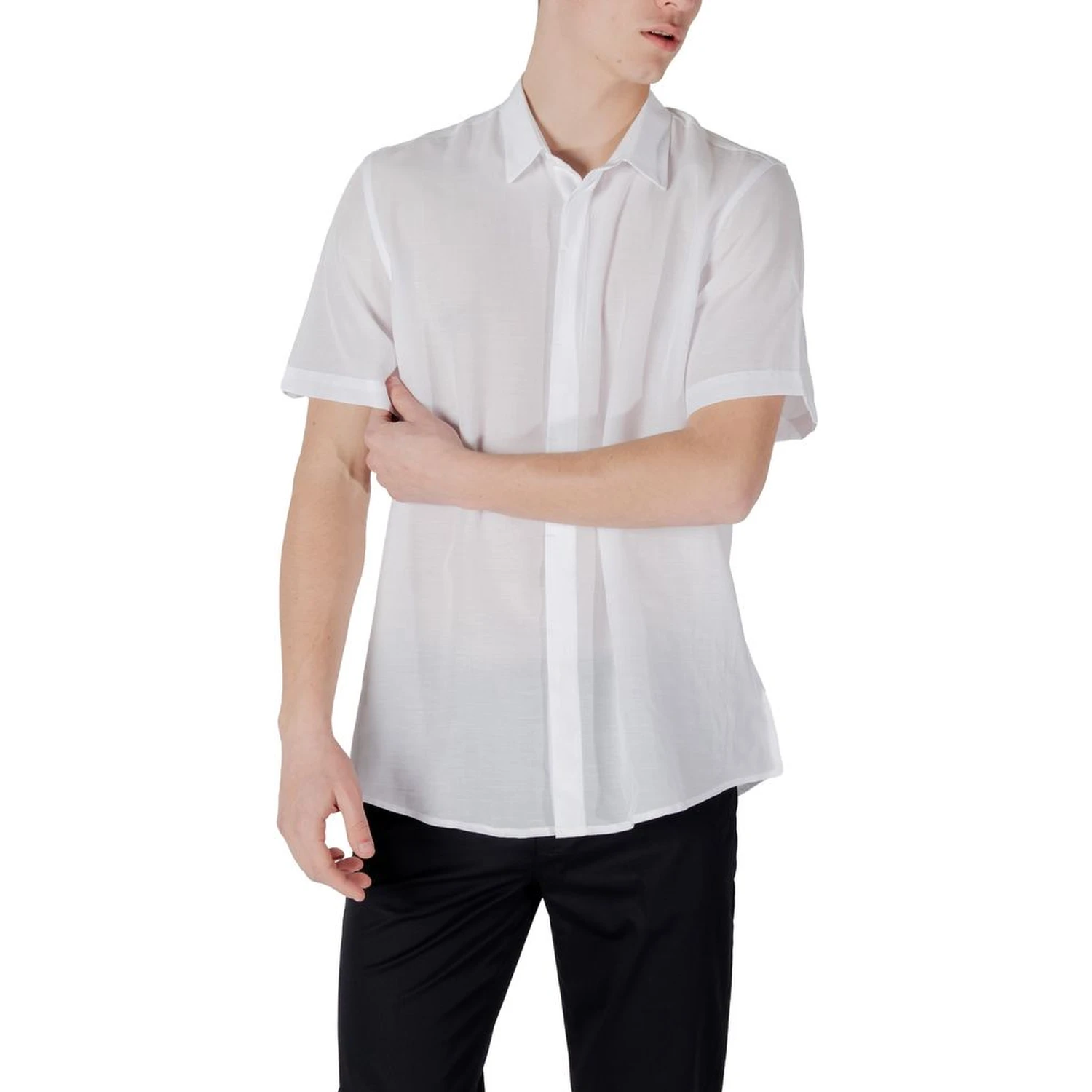 White Lyocell Shortsleeve Shirt