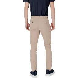 Beige Cotton Skinny Pants