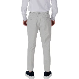 Gray Polyester Dress Pants