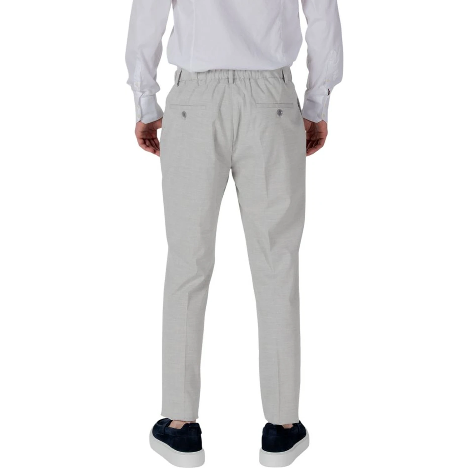 Gray Polyester Dress Pants