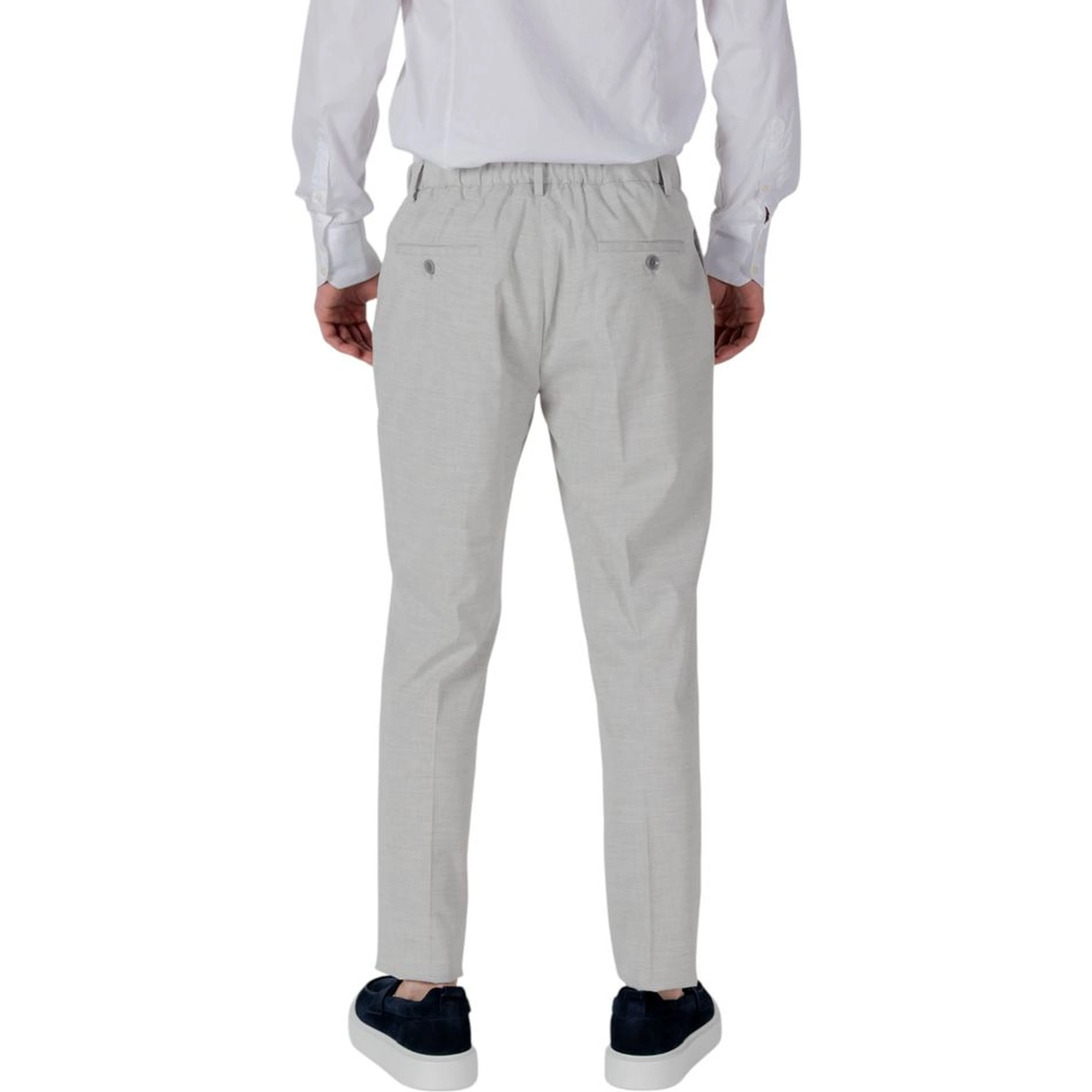 Gray Polyester Dress Pants