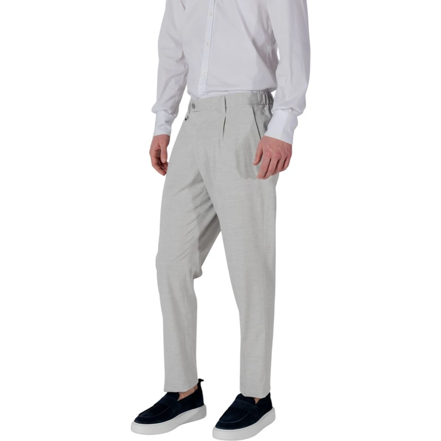 Gray Polyester Dress Pants