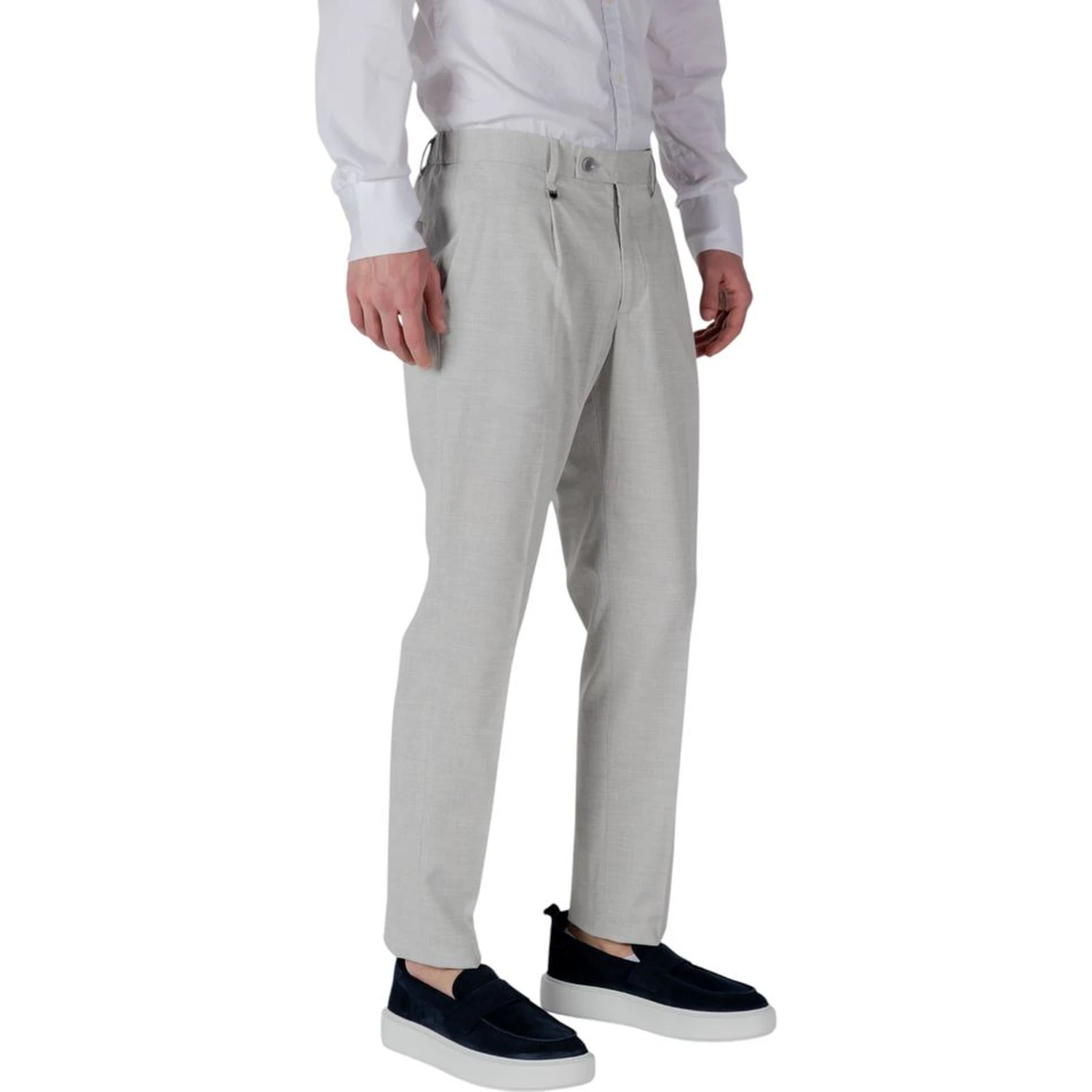 Gray Polyester Dress Pants