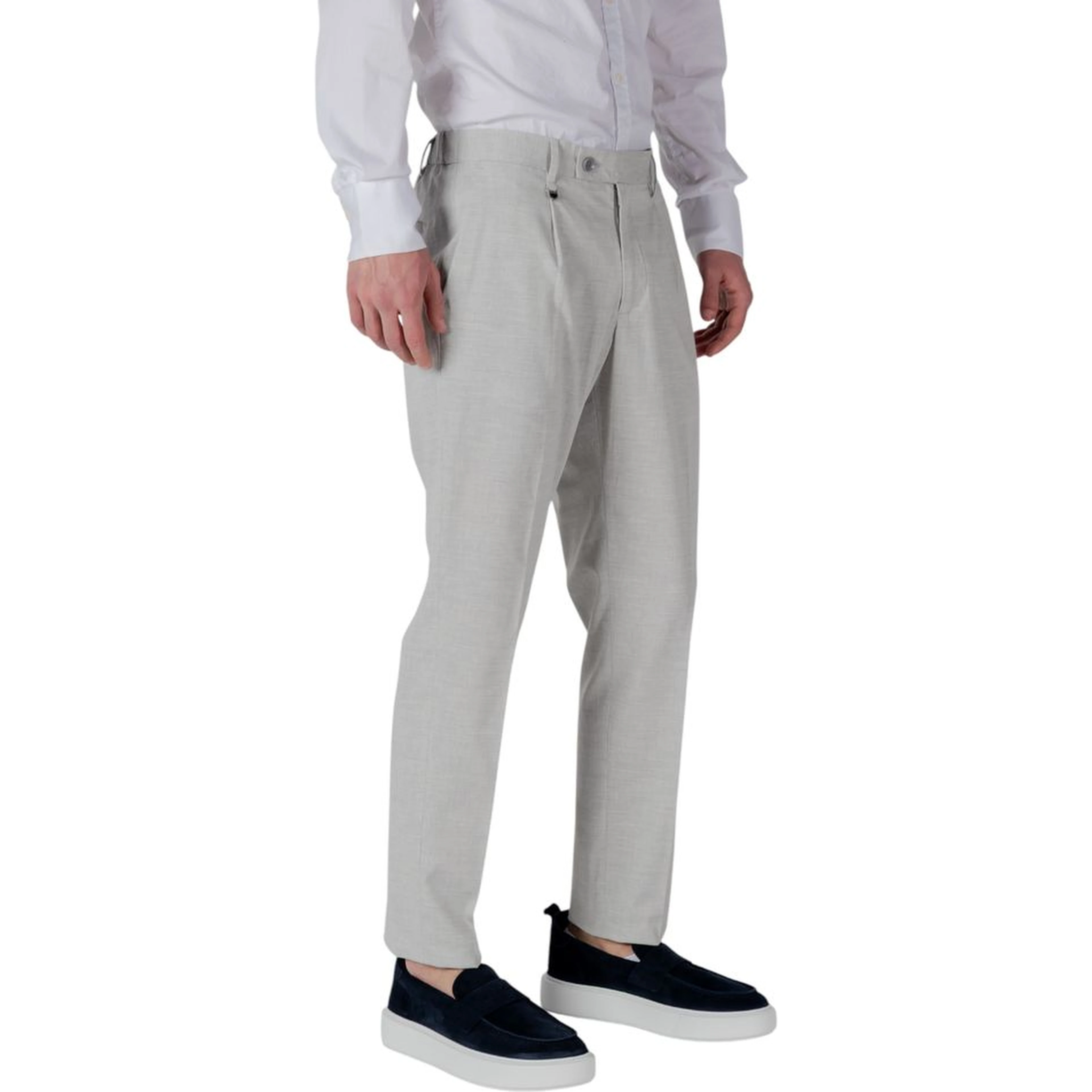 Gray Polyester Dress Pants