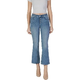 Blue Cotton Bootcut Jeans