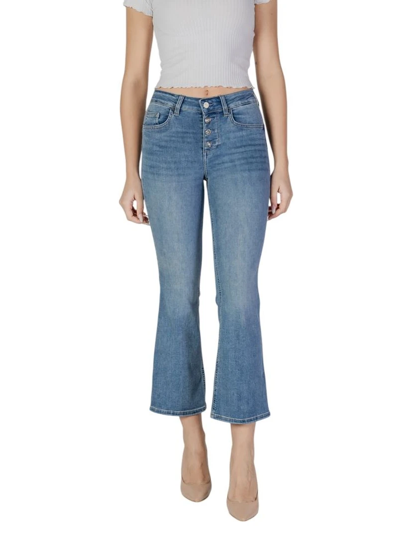 Blue Cotton Bootcut Jeans