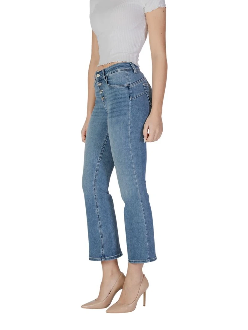 Blue Cotton Bootcut Jeans