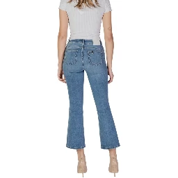 Blue Cotton Bootcut Jeans