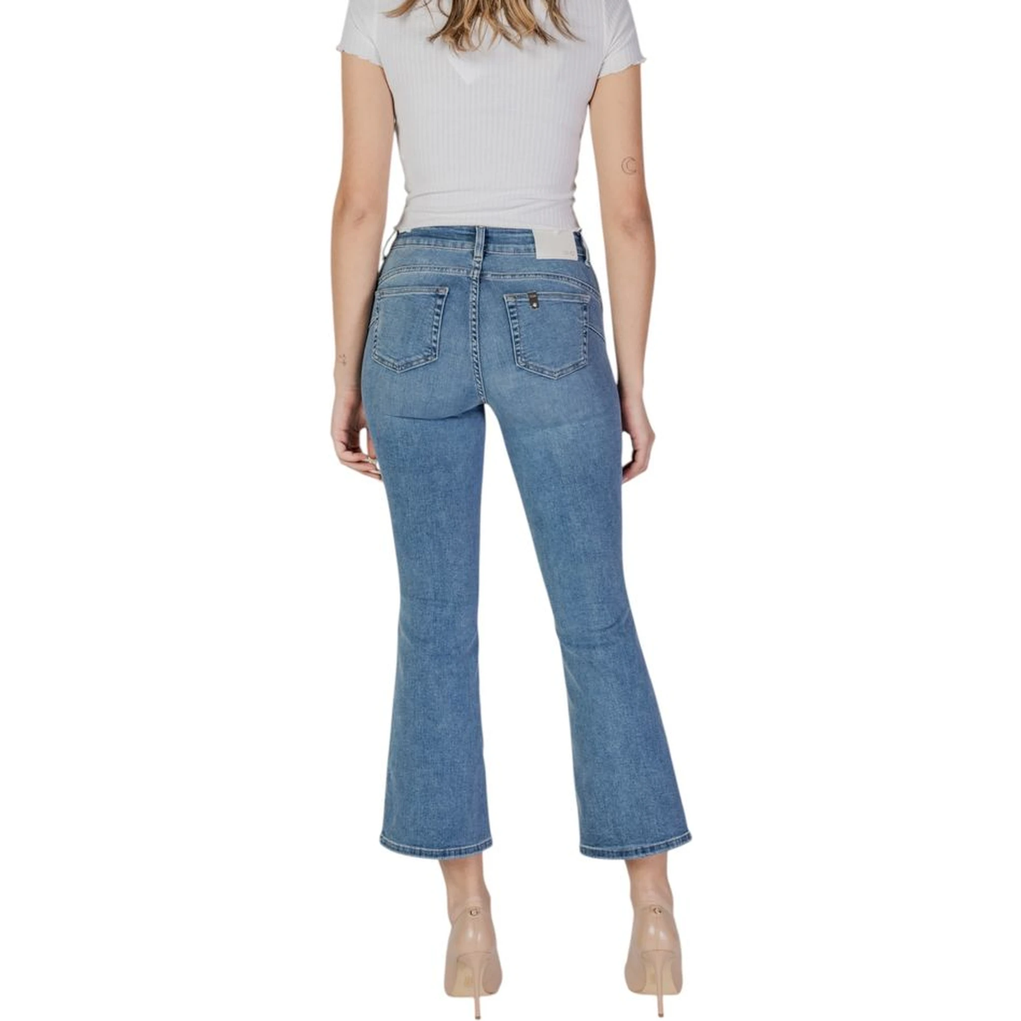 Blue Cotton Bootcut Jeans