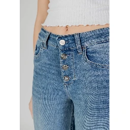 Blue Cotton Bootcut Jeans