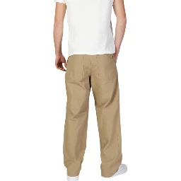 Beige Cotton Casual Pants