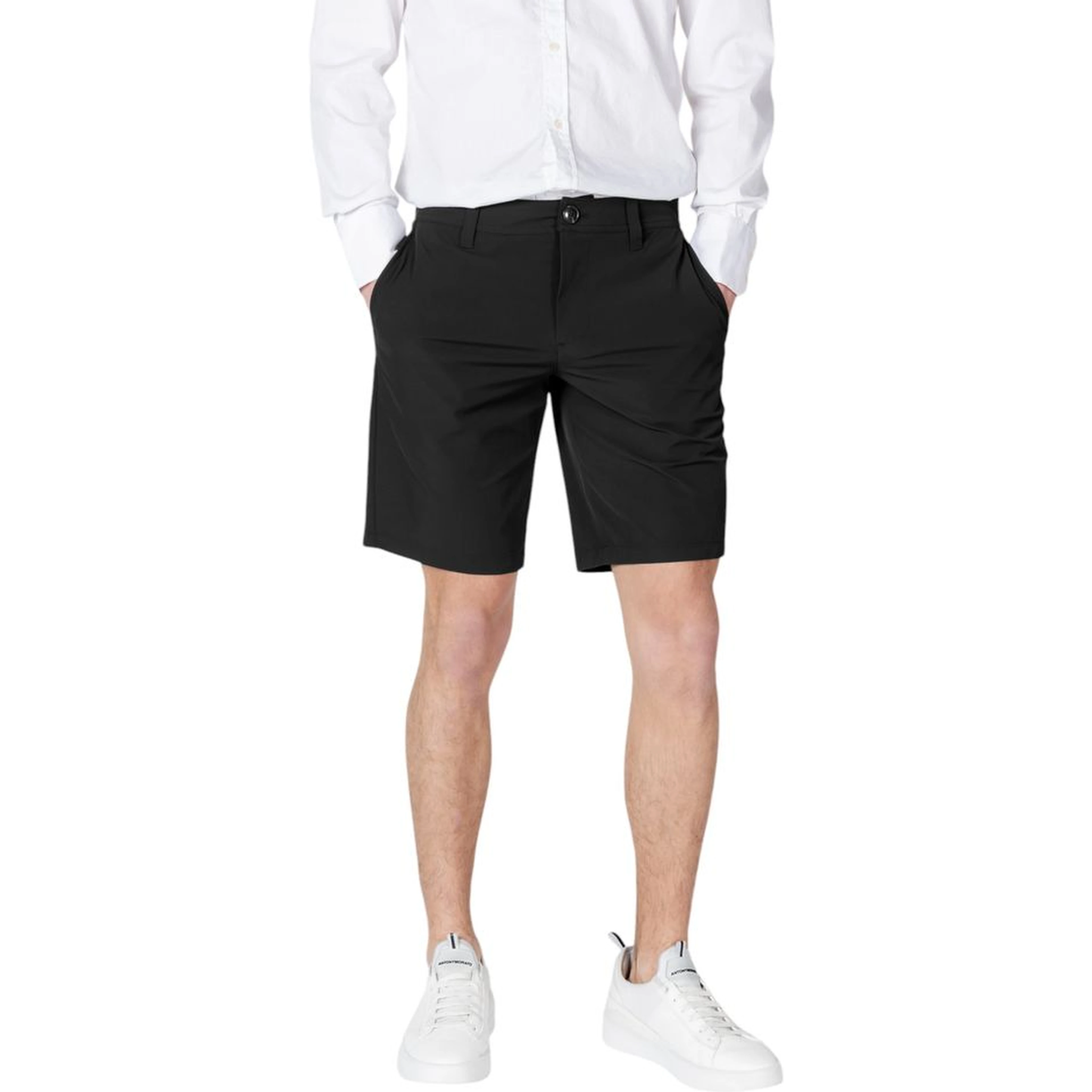 Black Polyamide Bermuda Shorts