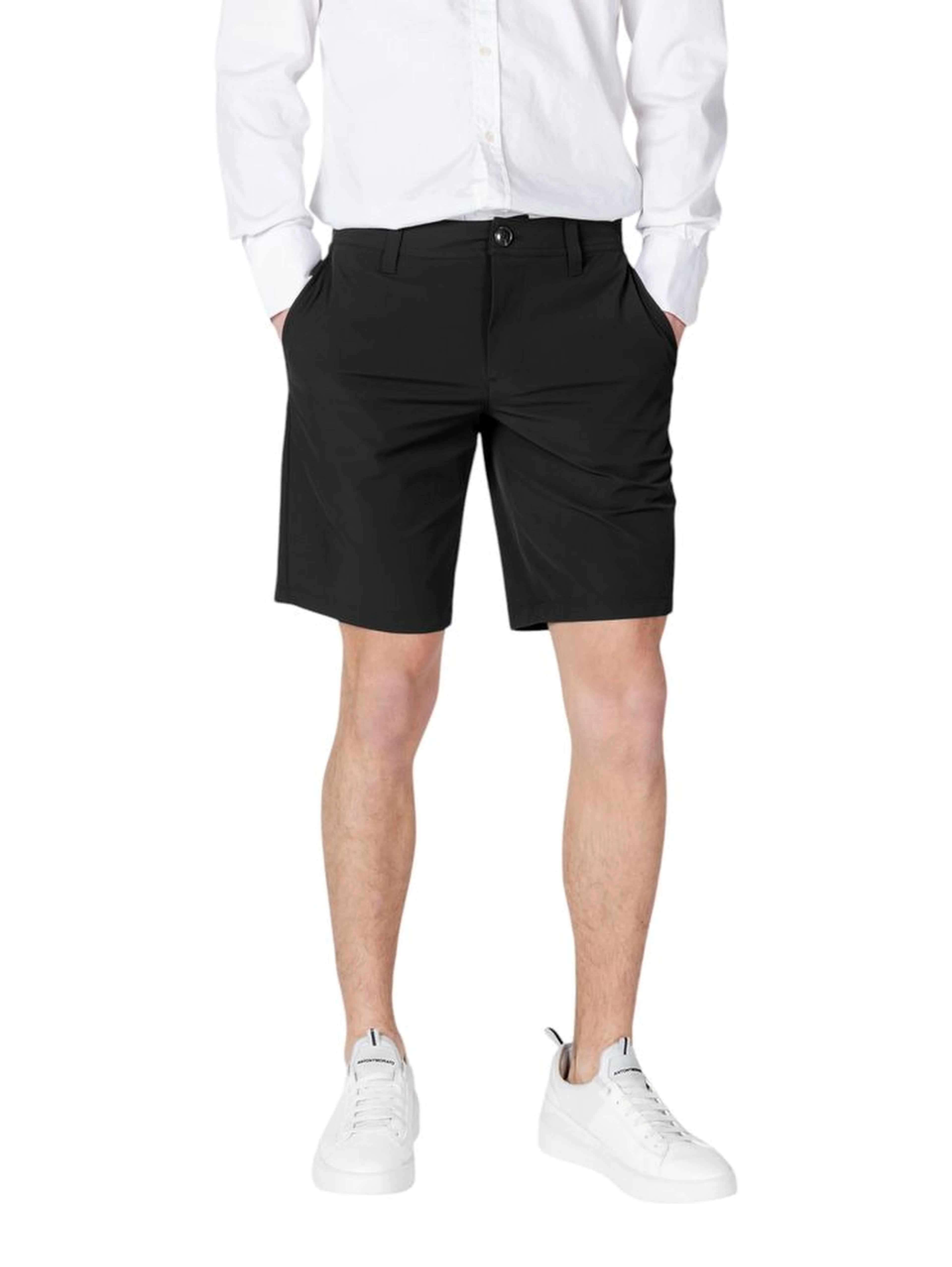 Black Polyamide Bermuda Shorts