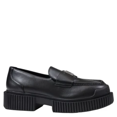 Black Leather Platform Pumps