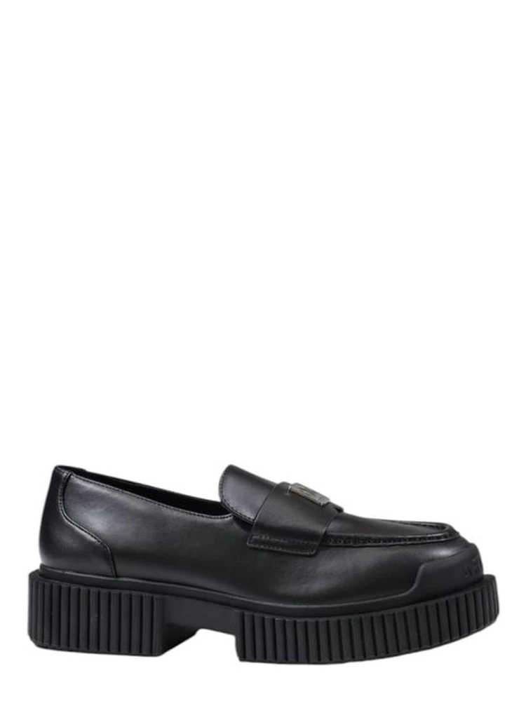 Black Leather Platform Pumps