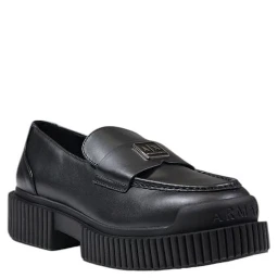 Black Leather Platform Pumps