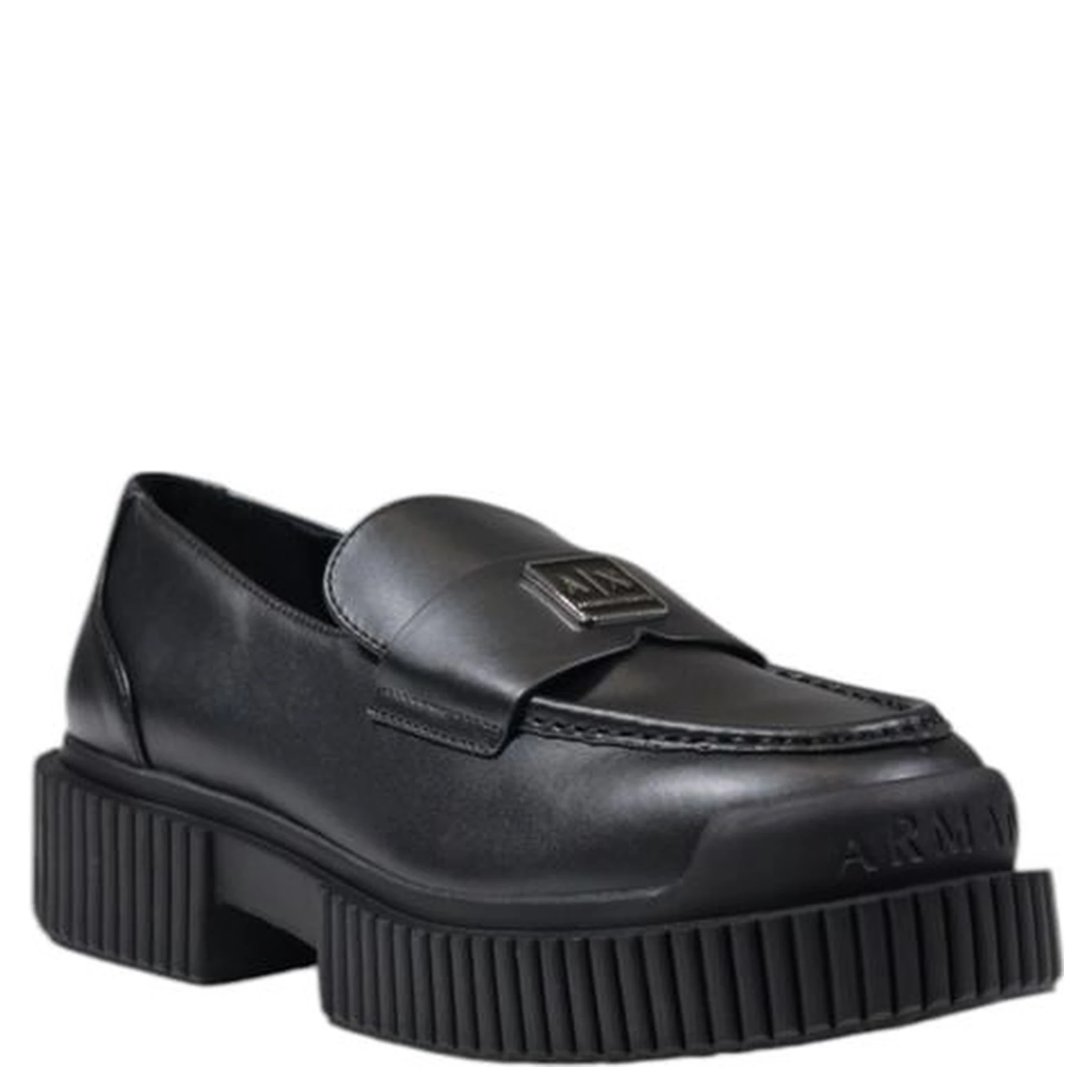 Black Leather Platform Pumps