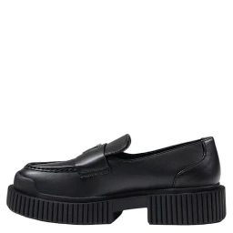 Black Leather Platform Pumps