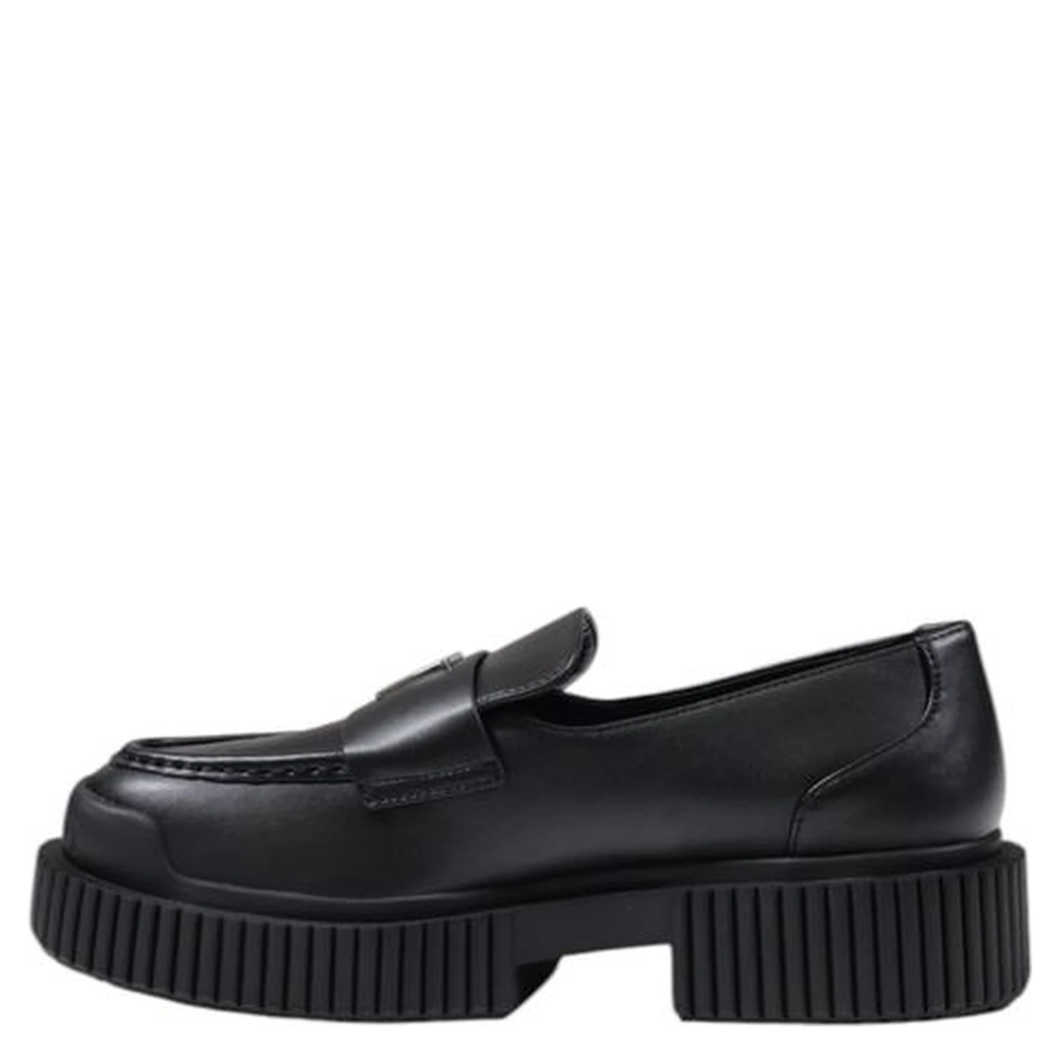 Black Leather Platform Pumps