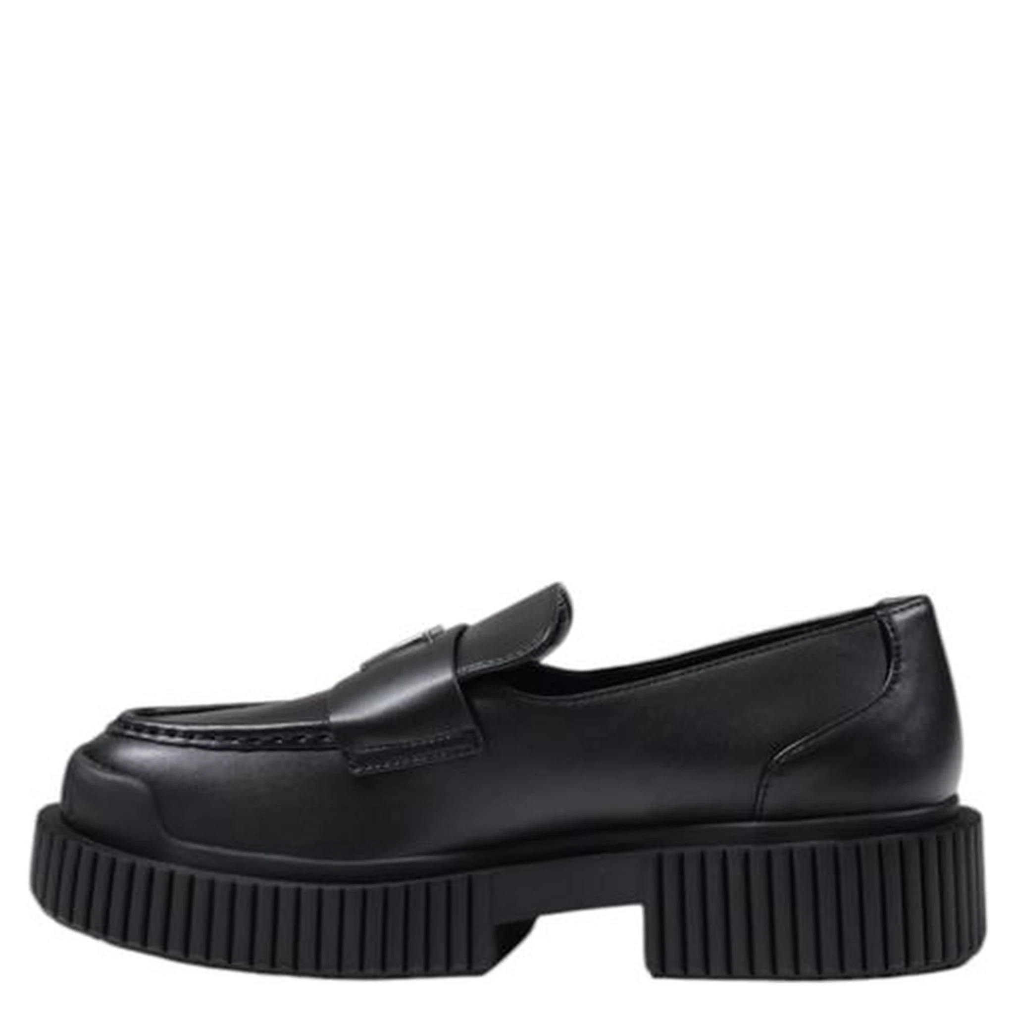 Black Leather Platform Pumps