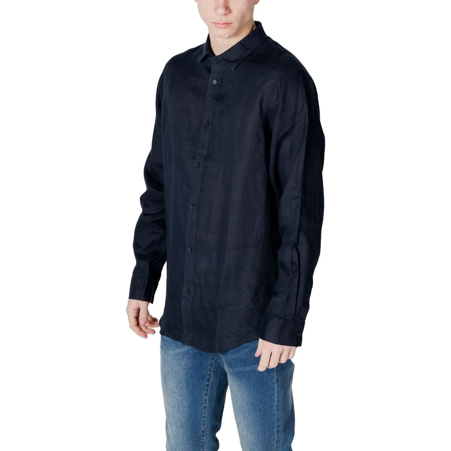 Blue Linen Dress Shirt