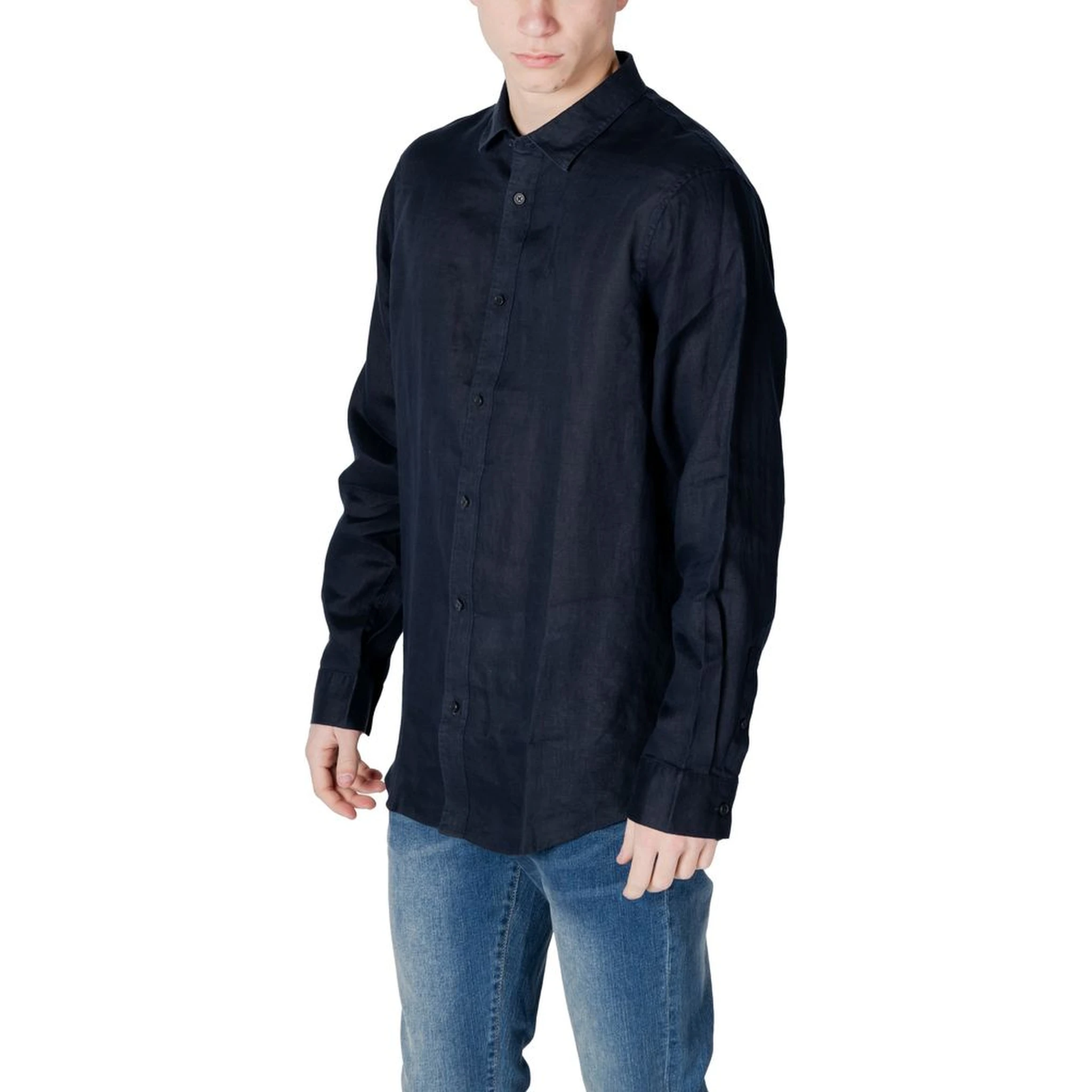 Blue Linen Dress Shirt