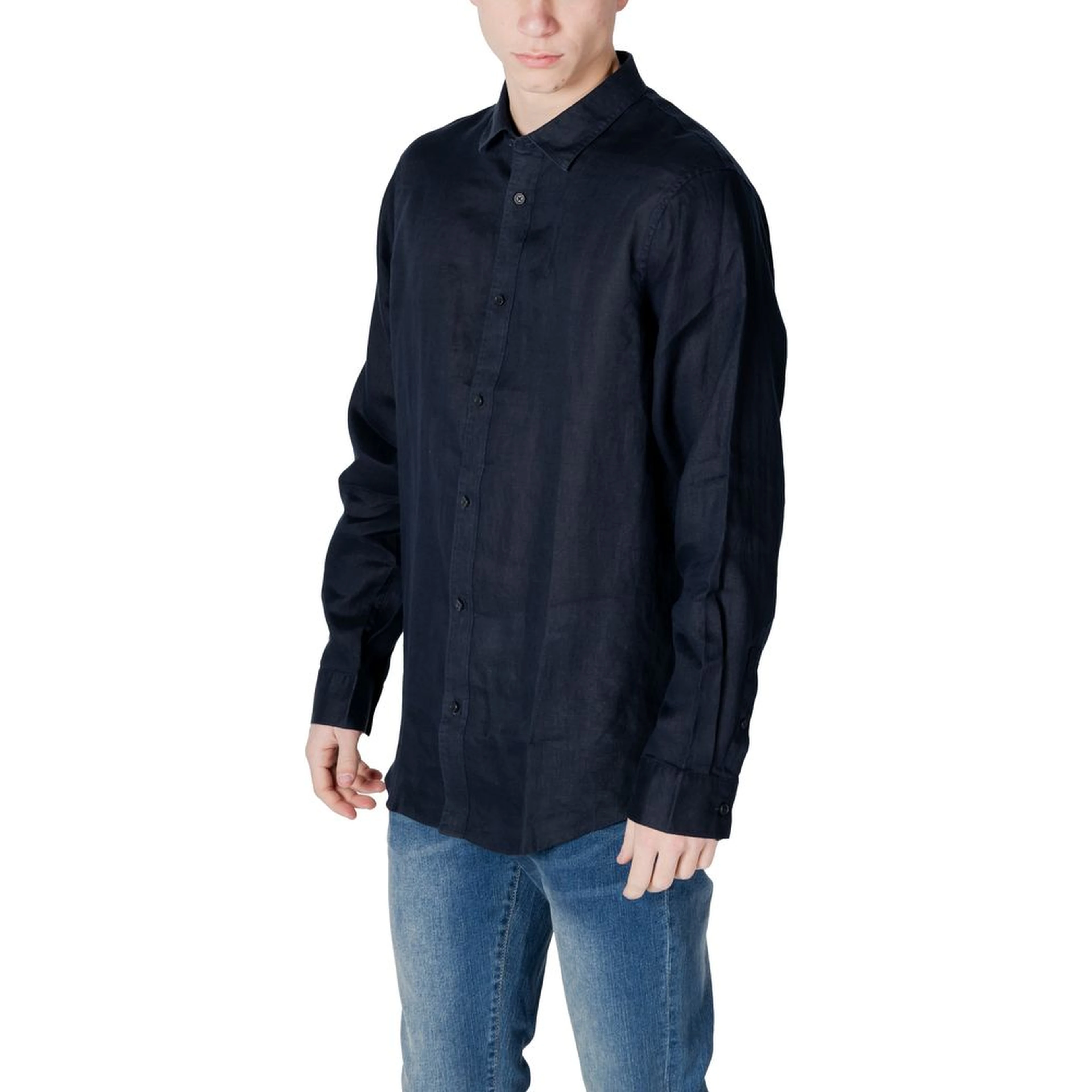 Blue Linen Dress Shirt