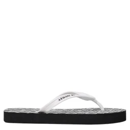 Black And White Rubber Flip-Flop Sandals