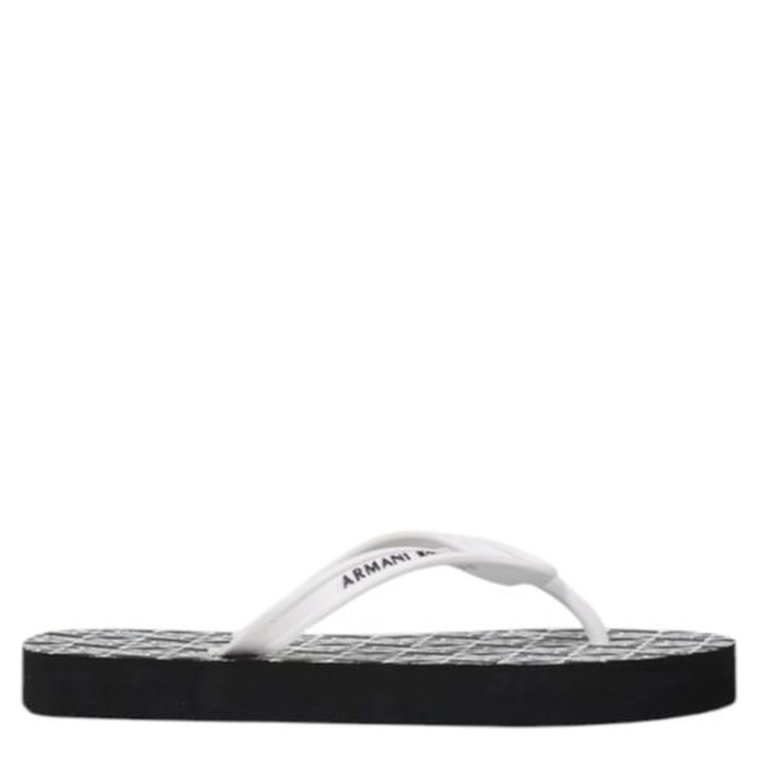 Black And White Rubber Flip-Flop Sandals