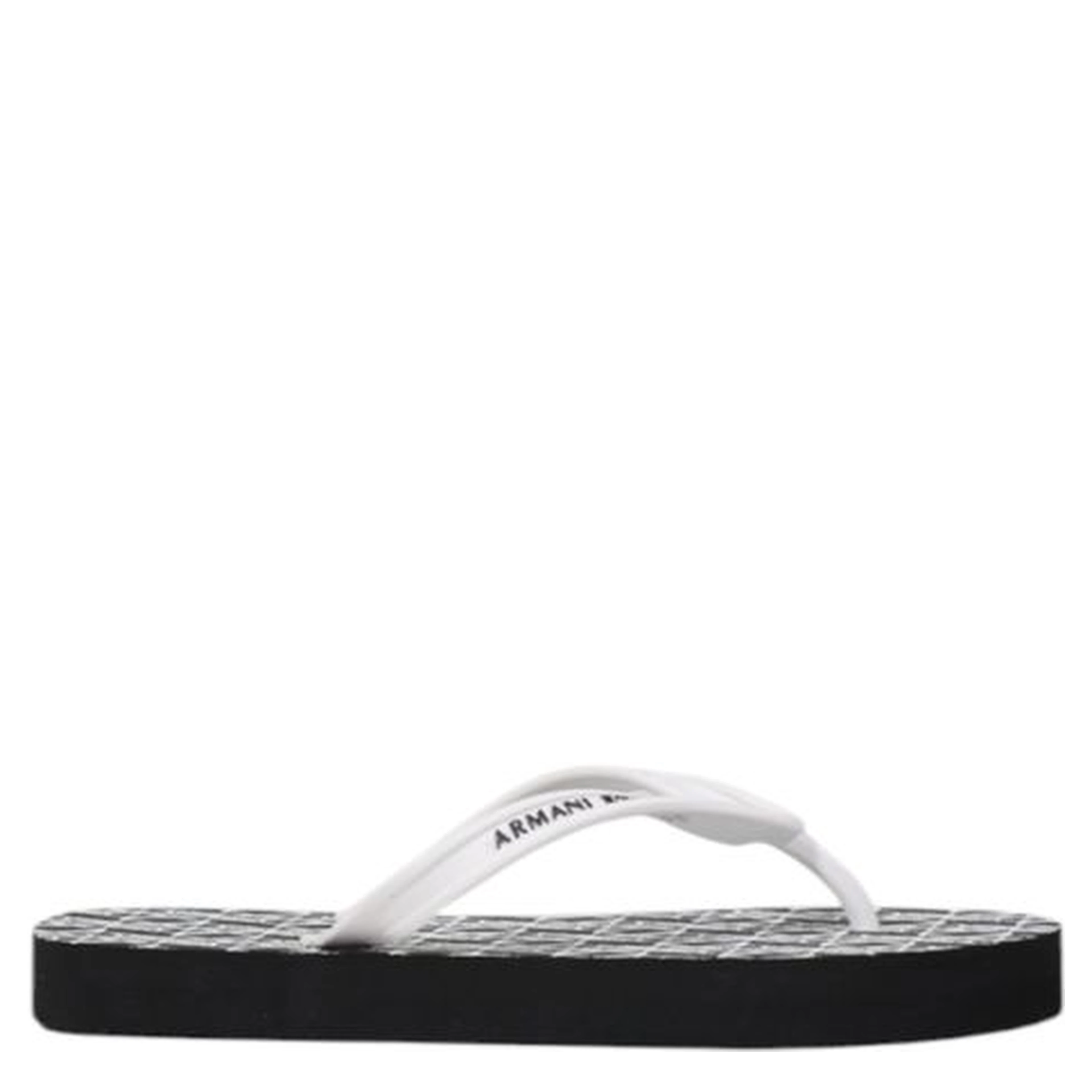 Black And White Rubber Flip-Flop Sandals
