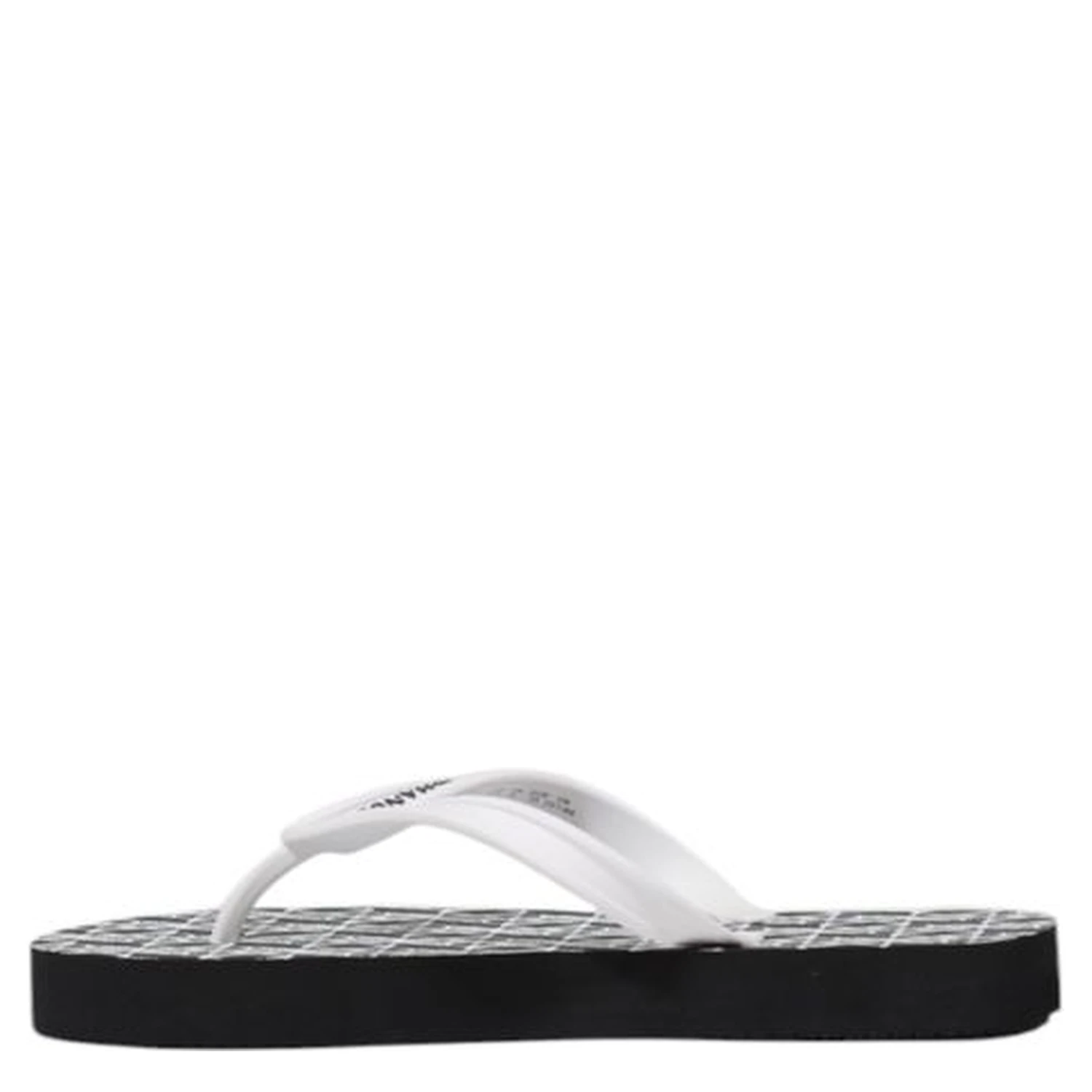 Black And White Rubber Flip-Flop Sandals