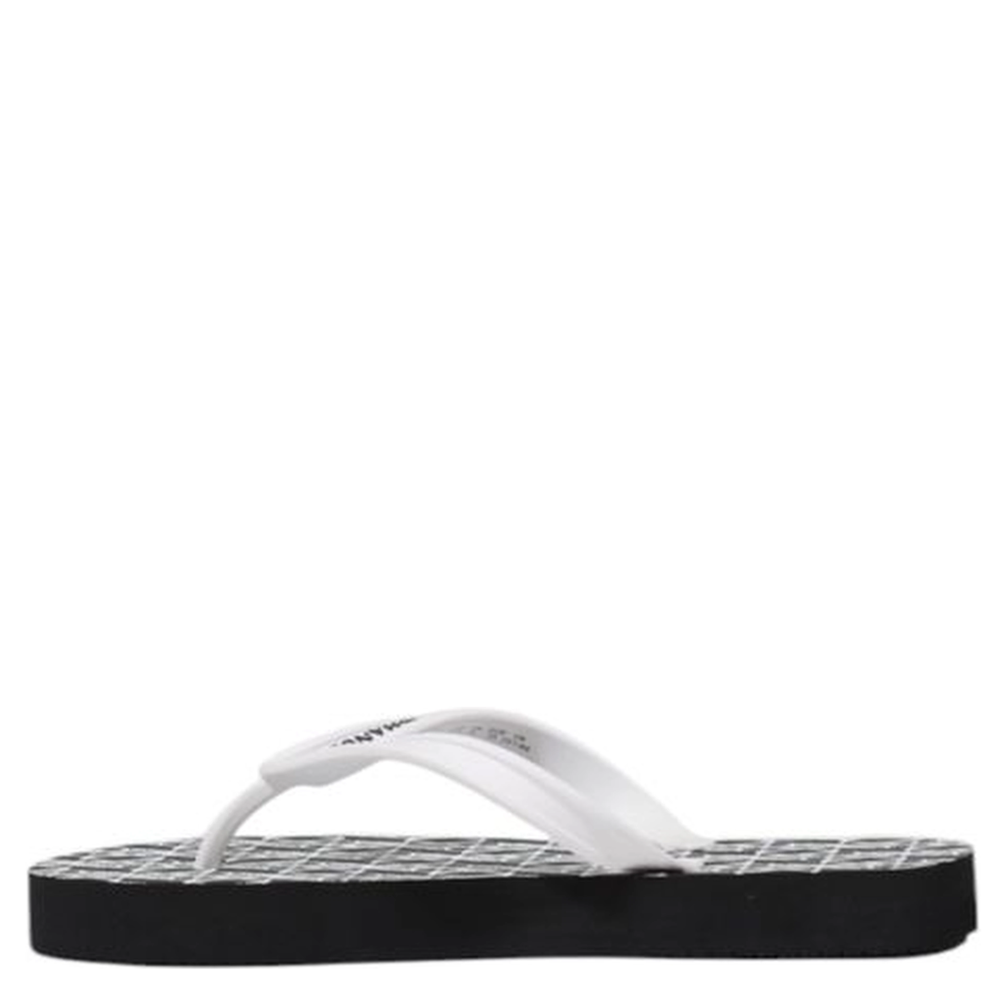 Black And White Rubber Flip-Flop Sandals