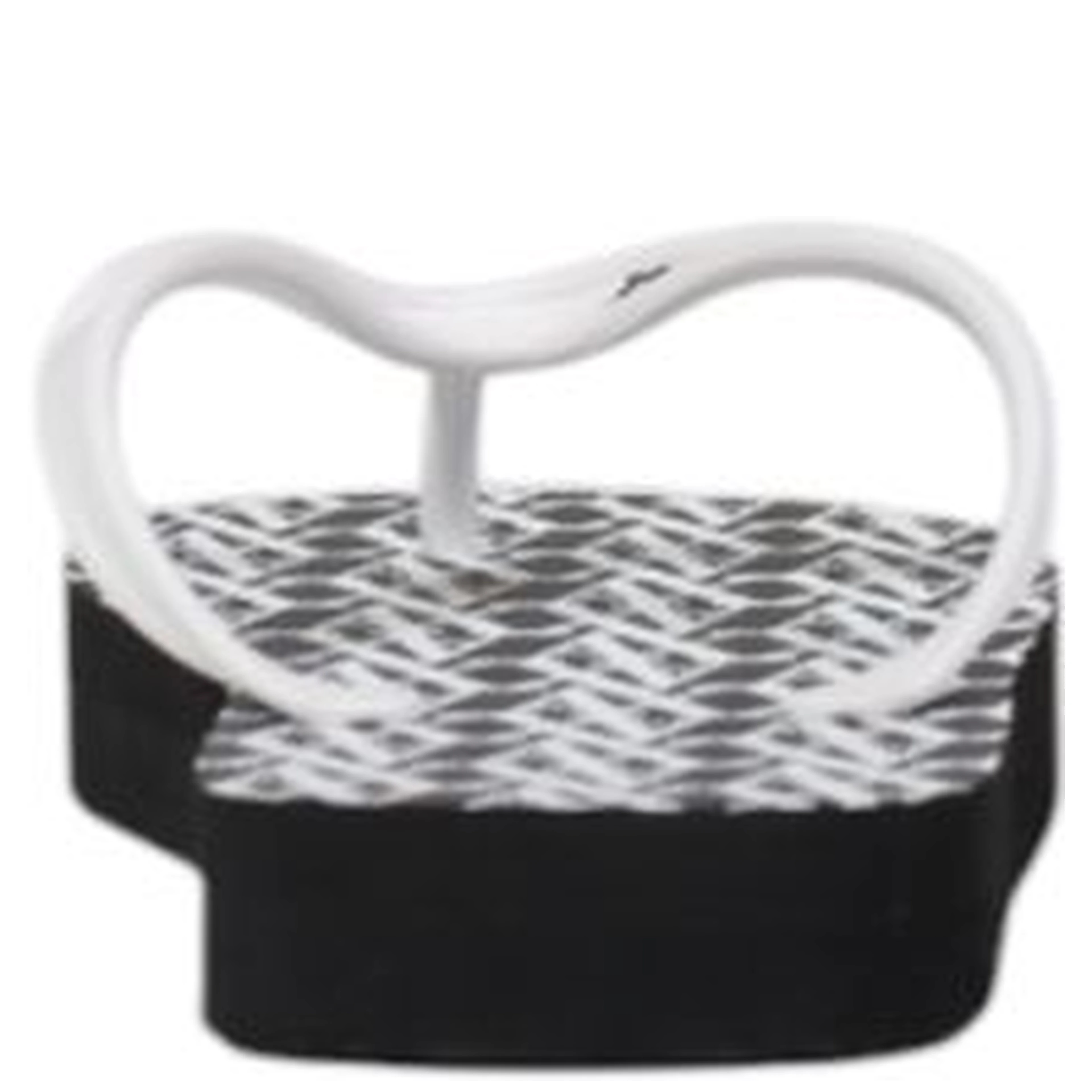 Black And White Rubber Flip-Flop Sandals