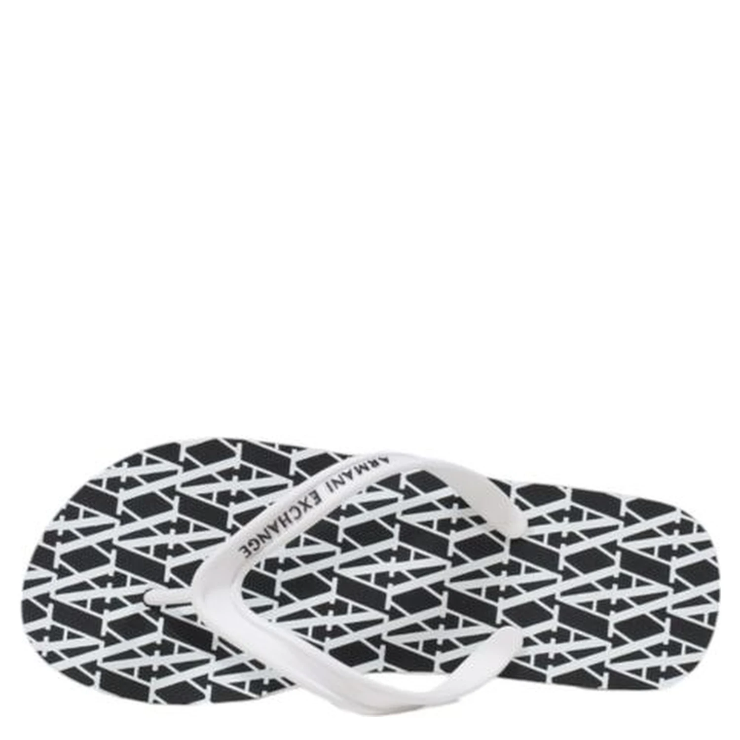 Black And White Rubber Flip-Flop Sandals