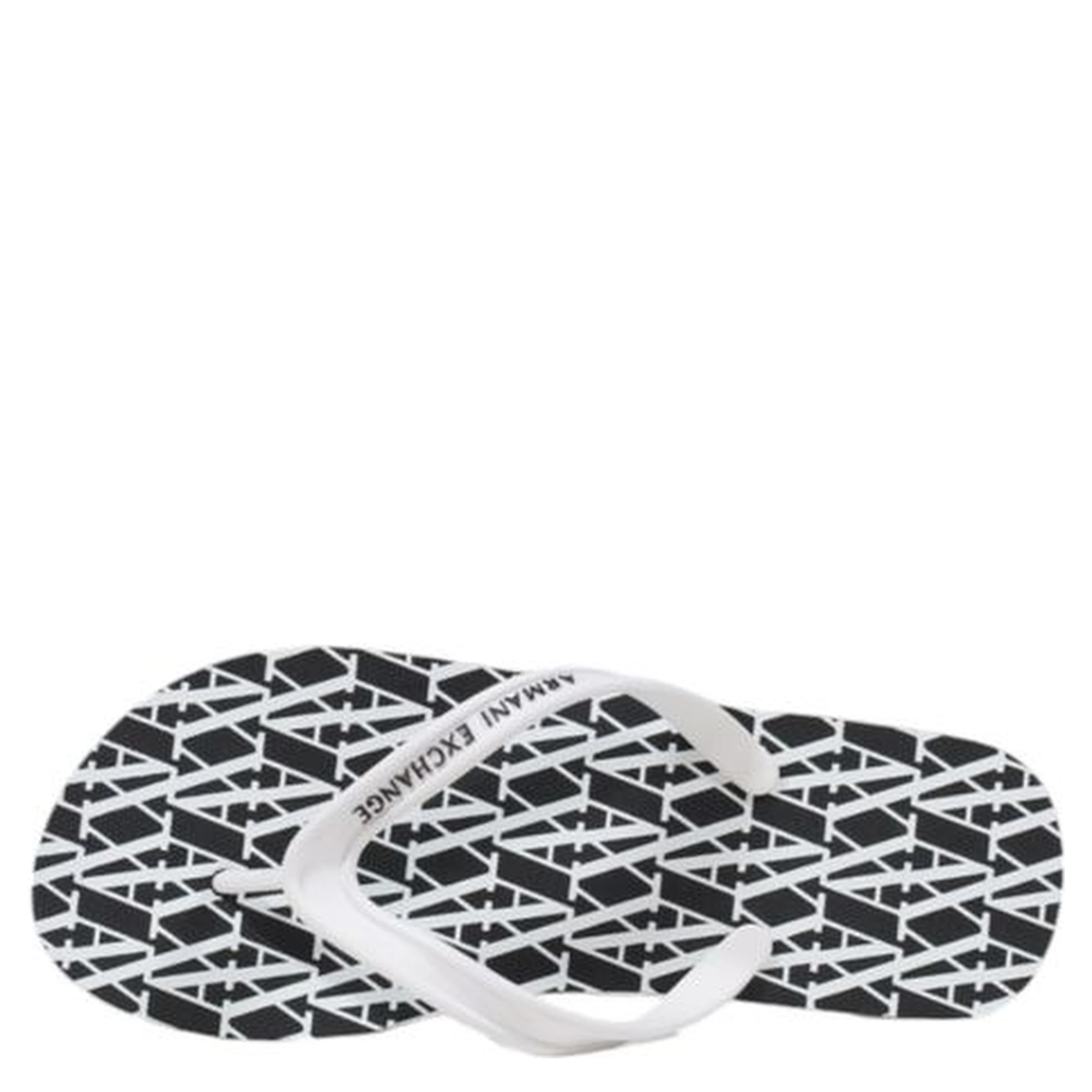 Black And White Rubber Flip-Flop Sandals