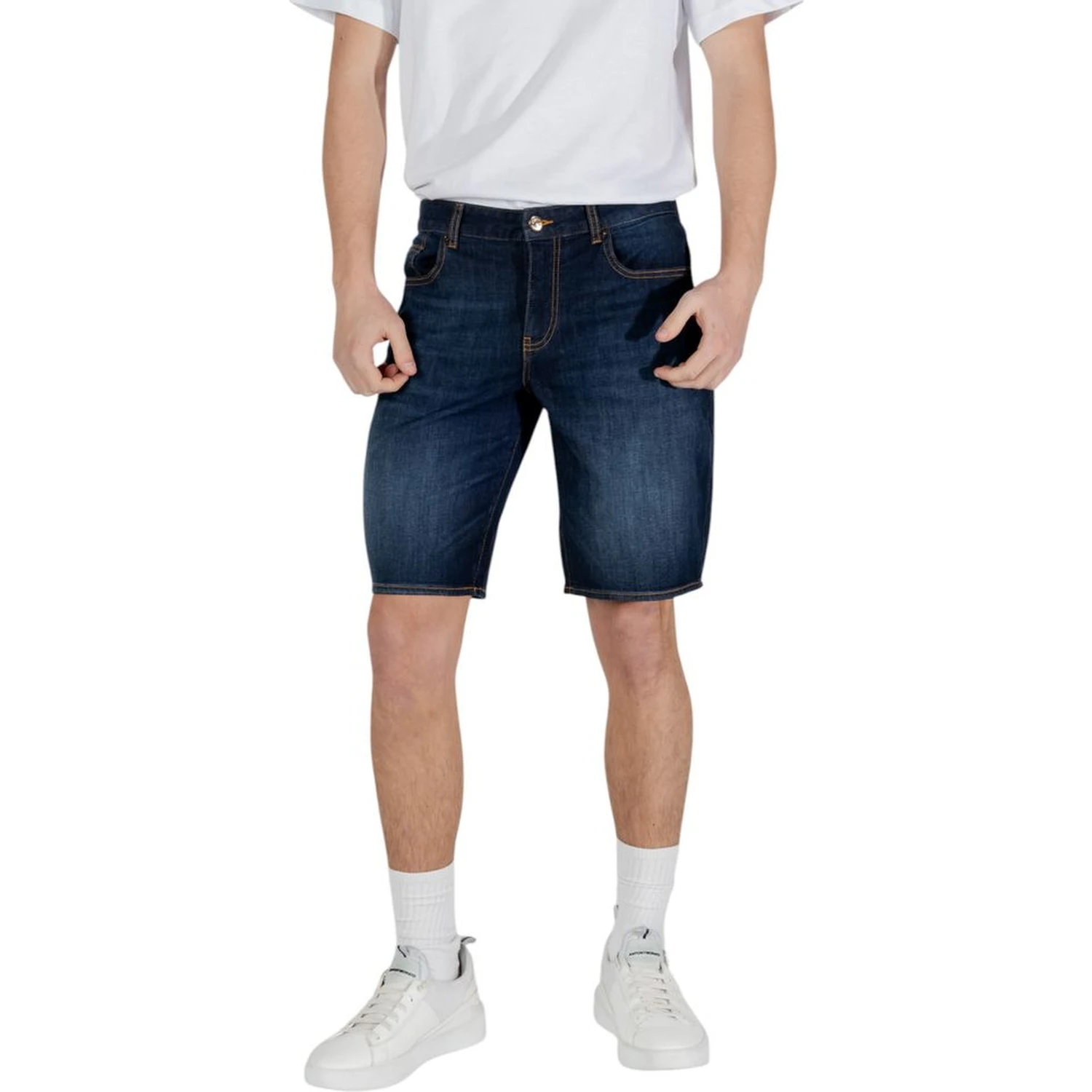 Blue Cotton Bermuda Shorts