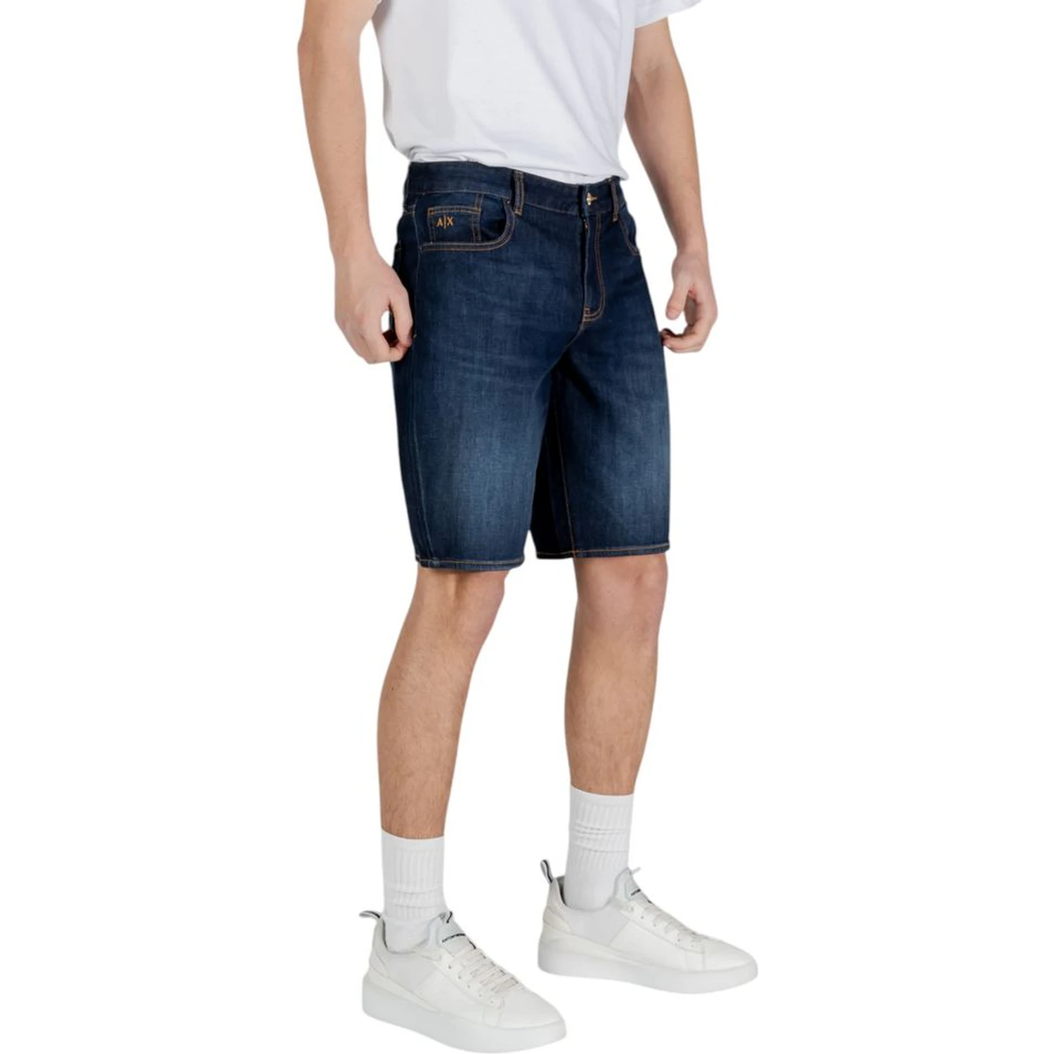 Blue Cotton Bermuda Shorts