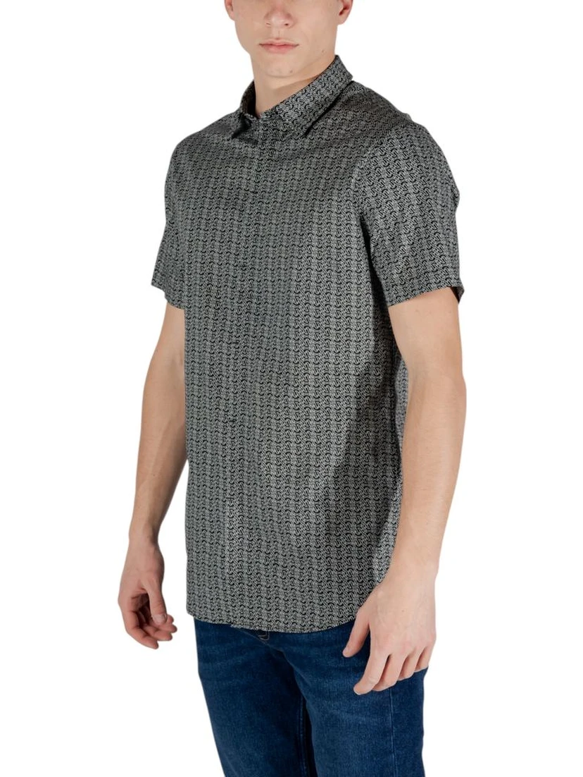 Black Cotton Shortsleeve Shirt