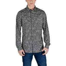 Black Cotton Pattern Shirt
