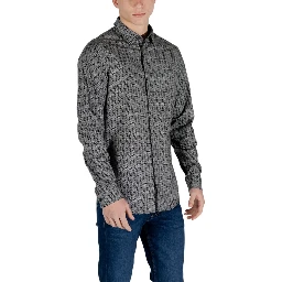 Black Cotton Pattern Shirt