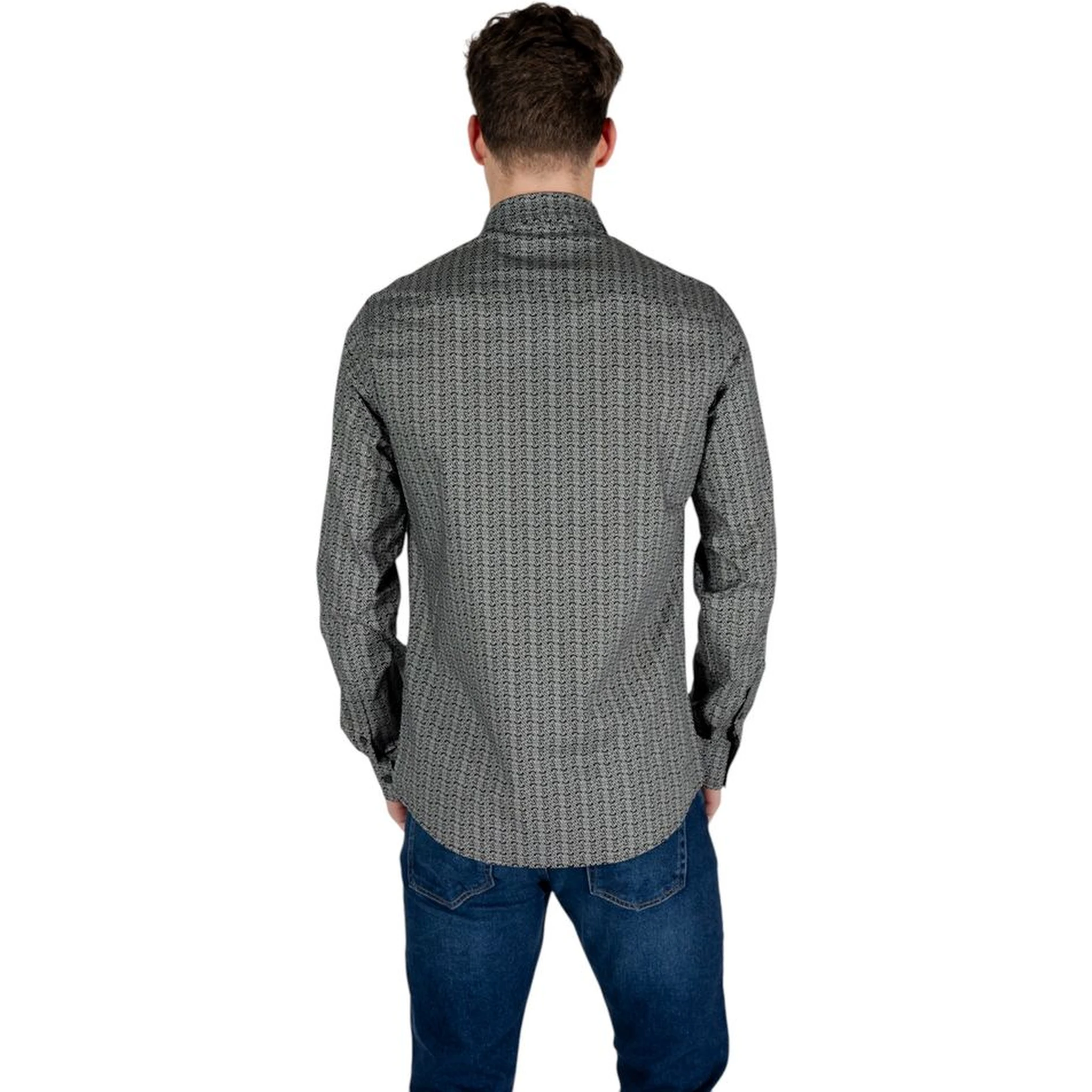 Black Cotton Pattern Shirt