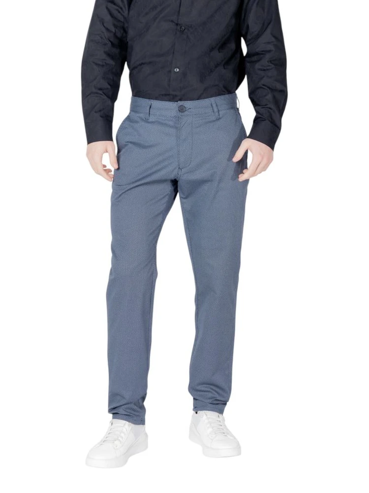 بنطال قطني أزرق ضيق