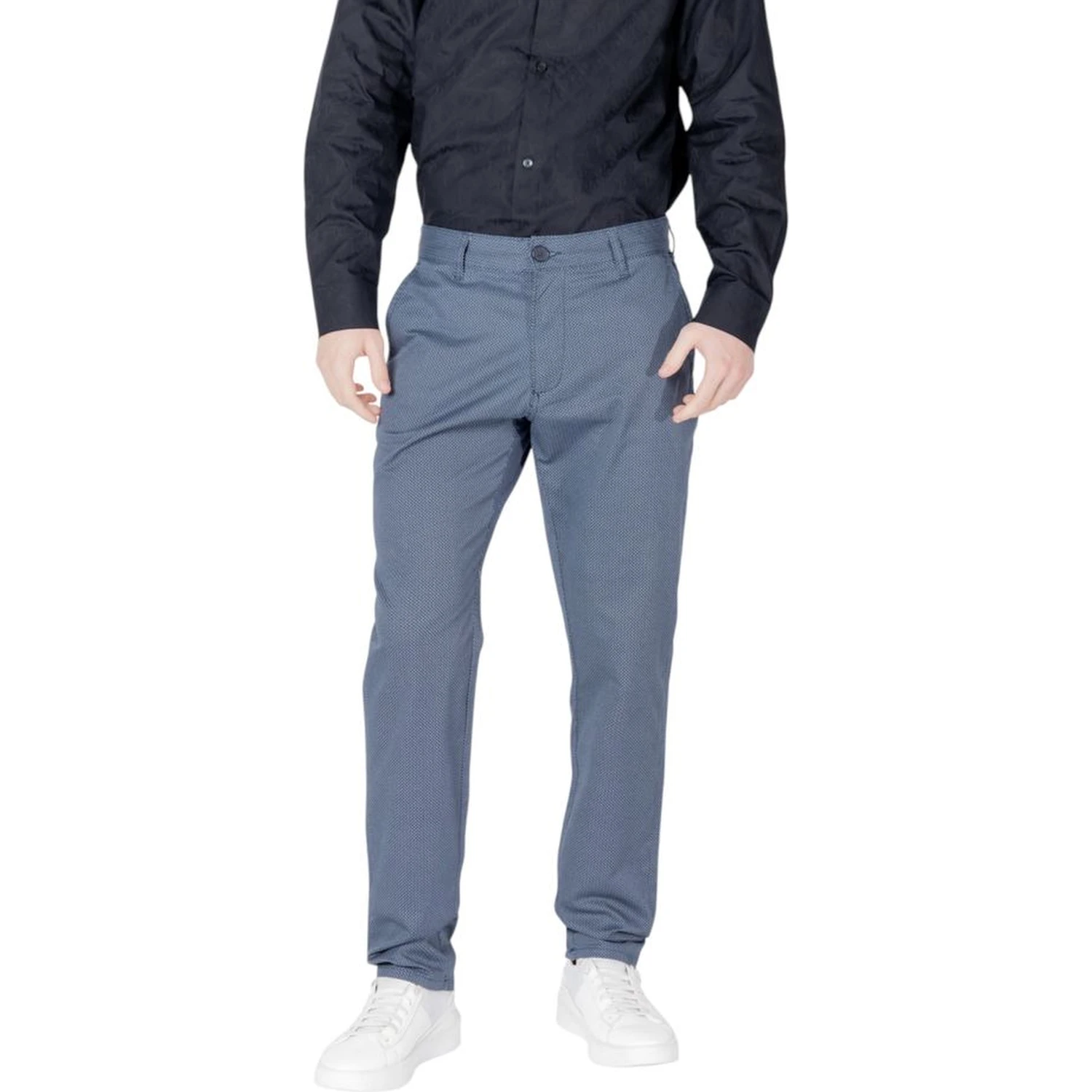 Blue Cotton Skinny Pants